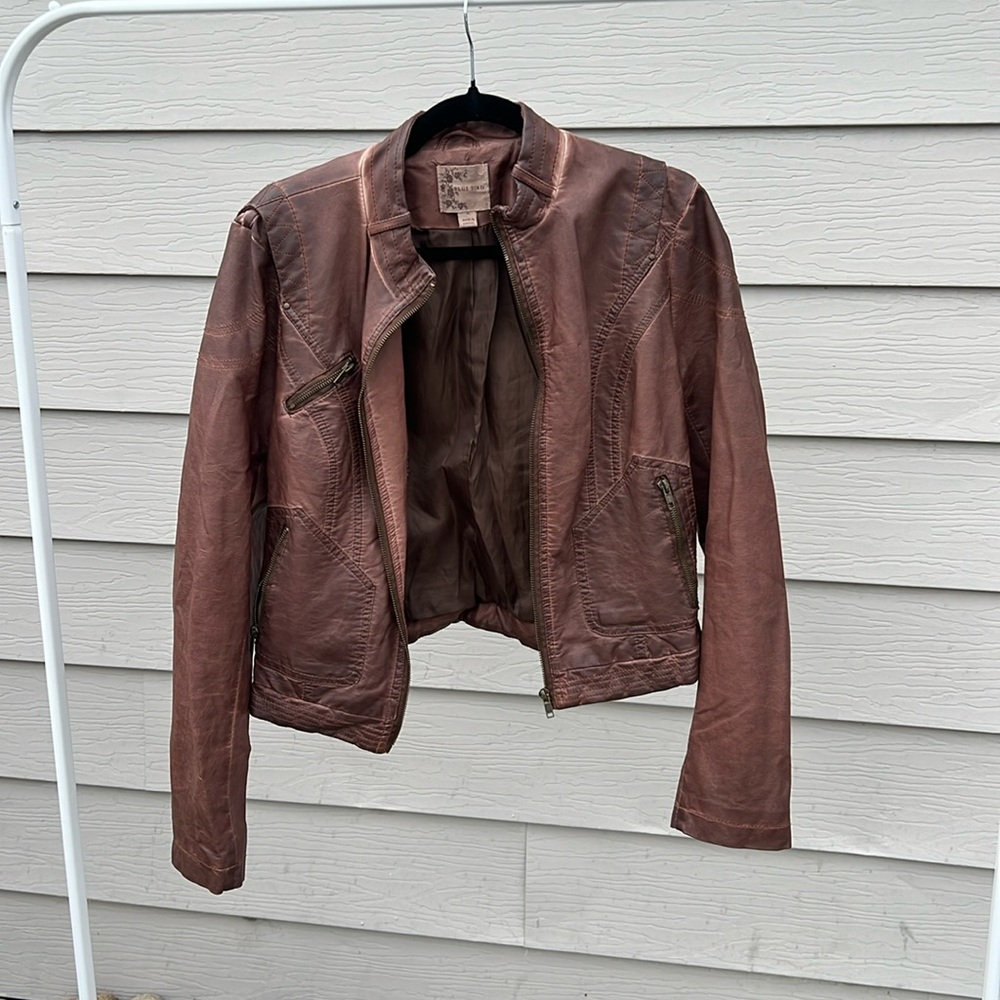 Brown leather jacket